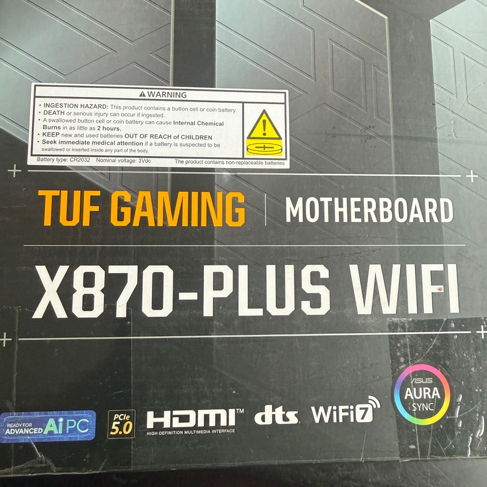 ASUS TUF Gaming X870-PLUS WIFI Motherboard AMD AM5 Ryzen WiFi 7 PCIe 5.0 ATX